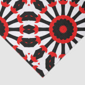 Kaleidoscopisch rood zwart wit mozaïekpatroon tissuepapier (Detail)