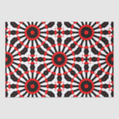Kaleidoscopisch rood zwart wit mozaïekpatroon tissuepapier (Voorkant)