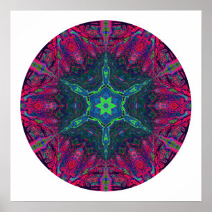 Kaleidoscopisch Snowflake Mandala 2 Poster
