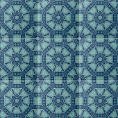 Kaleidoscopisch zacht blauw en Indigo geometrisch Tegeltje
