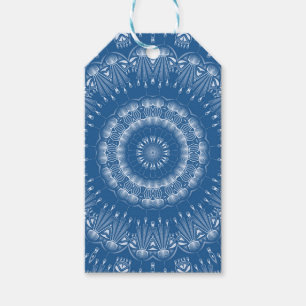 Kaleidoscopische abstracte mozaïekcirkel cadeaulabel