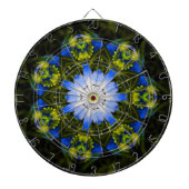 Kaleidoscopische babyblauwe oyes Spring Flowers Dartbord (Voorkant)