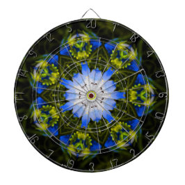 Kaleidoscopische babyblauwe oyes Spring Flowers Dartbord