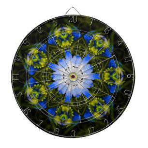 Kaleidoscopische babyblauwe oyes Spring Flowers Dartbord