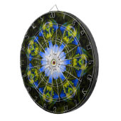 Kaleidoscopische babyblauwe oyes Spring Flowers Dartbord (Voorkant Rechts)