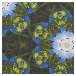 Kaleidoscopische babyblauwe oyes Spring Flowers Stof