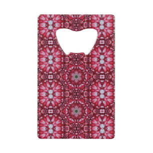 Kaleidoscopische Crimson Dahlia Creditkaart Flessenopener