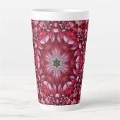 Kaleidoscopische Crimson Dahlia Latte Mok (Voorkant)