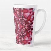 Kaleidoscopische Crimson Dahlia Latte Mok (Rechts)