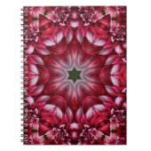 Kaleidoscopische Crimson Dahlia Notitieboek (Voorkant)