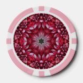 Kaleidoscopische Crimson Dahlia Poker Chips (Voorkant)