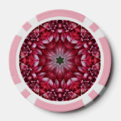 Kaleidoscopische Crimson Dahlia Poker Chips (Achterkant)