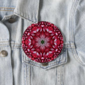 Kaleidoscopische Crimson Dahlia Ronde Button 4,0 Cm (In situ)
