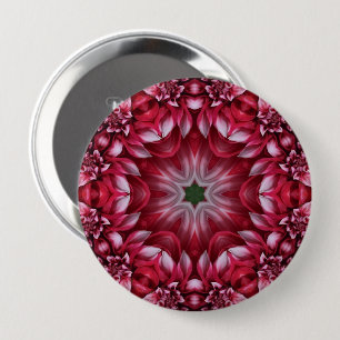 Kaleidoscopische Crimson Dahlia Ronde Button 4,0 Cm
