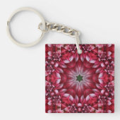 Kaleidoscopische Crimson Dahlia Sleutelhanger (voorkant)