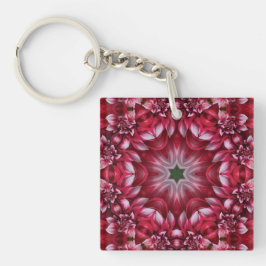 Kaleidoscopische Crimson Dahlia Sleutelhanger