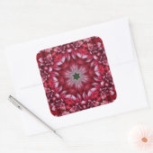 Kaleidoscopische Crimson Dahlia Vierkante Sticker (Envelop)