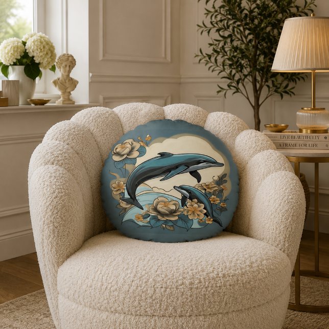 Kaleidoscopische Dwaze Rond Kussen (Kaleidoscopic Zany Round Pillow
)