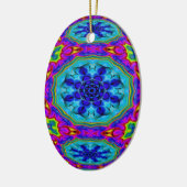 Kaleidoscopische eigesiroop keramisch ornament (Links)