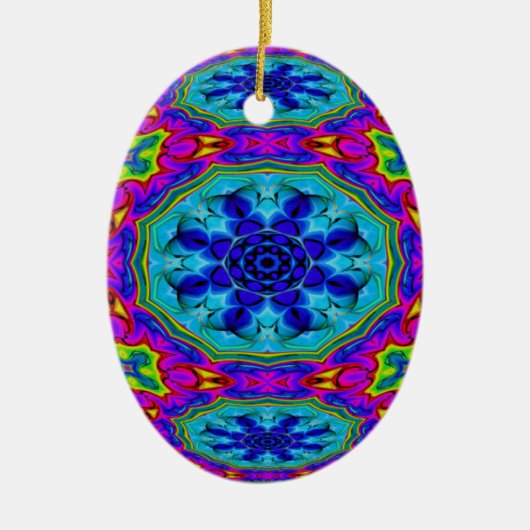 Kaleidoscopische eigesiroop keramisch ornament (Voorkant)