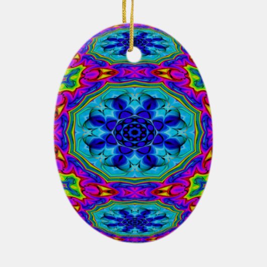 Kaleidoscopische eigesiroop keramisch ornament (Achterkant)