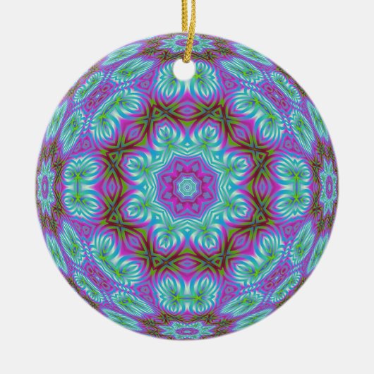 Kaleidoscopische fractale Ornament.1 Keramisch Ornament (Voorkant)
