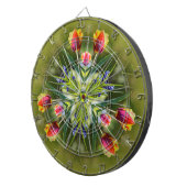 Kaleidoscopische gekleurde Paars- en goudtulpen Dartbord (Voorkant Rechts)