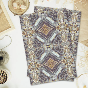 Kaleidoscopische grijze gouden medaillon steampunk tissuepapier