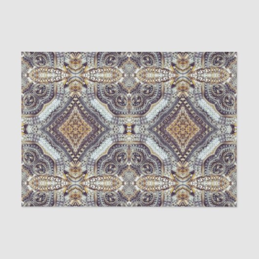 Kaleidoscopische grijze gouden medaillon steampunk tissuepapier (Voorkant)