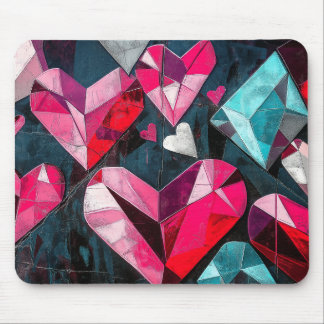 Kaleidoscopische hartcollage muismat