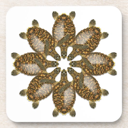 Kaleidoscopische Hawksbill Zee Turtle Onderzetters (Voorkant)