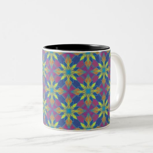 Kaleidoscopische koffie-Mok Tweekleurige Koffiemok (Voorkant rechts)