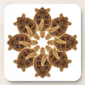 Kaleidoscopische Loggerhead Zee Turtle Onderzetter (Voorkant)