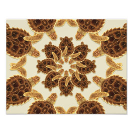 Kaleidoscopische Loggerhead Zee Turtle Print Foto Afdruk