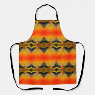 Kaleidoscopische Oranje Ambachtelijke Keuken Schort