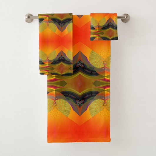 Kaleidoscopische Oranje  Bad Handdoek (Insitu)
