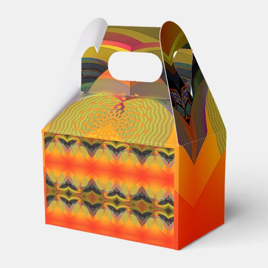 Kaleidoscopische Oranje  Bedankdoosjes (Voorkant Zijde)