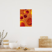 Kaleidoscopische Oranje Fractal Poster (Keuken)