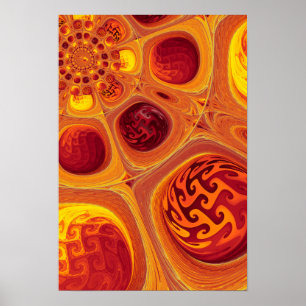Kaleidoscopische Oranje Fractal Poster