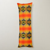 Kaleidoscopische Oranje  Lichaamskussen (Achterkant (Verticaal))