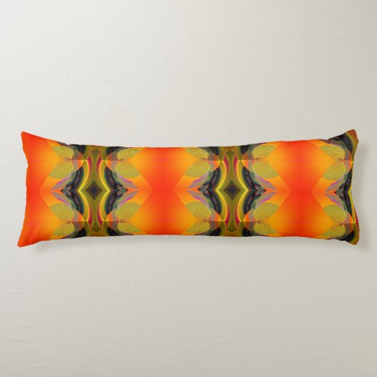 Kaleidoscopische Oranje  Lichaamskussen (Voorkant)