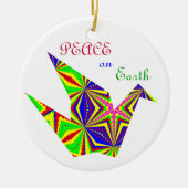 Kaleidoscopische Peace Crane Ornament.2 Keramisch Ornament (Voorkant)