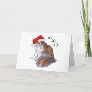 Kaleidoscopische Perzische Kat Kerstmis Feestdagen Kaart