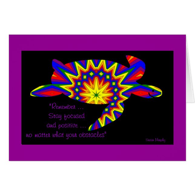 Kaleidoscopische schildpad met Citroenkaart 1 (Voorkant Horizontaal)