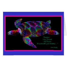 Kaleidoscopische schildpad met Quote Card 4