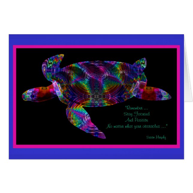 Kaleidoscopische schildpad met Quote Card 4 (Voorkant Horizontaal)