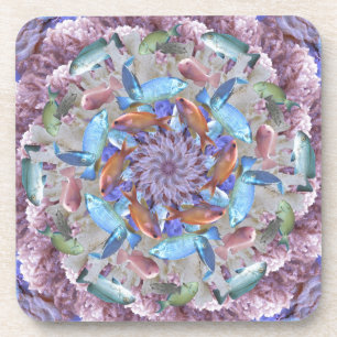 Kaleidoscopische seascape in Bright Pastels Bier Onderzetter