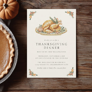 Kaleidoscopische Thanksgiving-diner met kalkoenbra Kaart