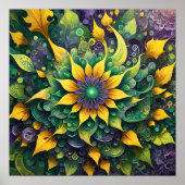 Kaleidoscopische uitbarsting - levendige Abstracte Poster (Voorkant)