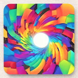 Kaleidoscopische Vortex: een kleurrijke reis Bier Onderzetter